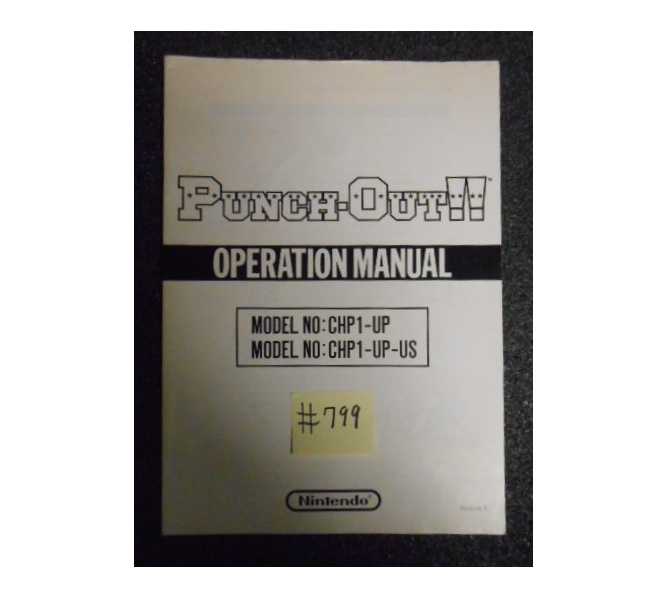 PUNCH-OUT Arcade Machine Game OPERATION MANUAL #799 for sale  