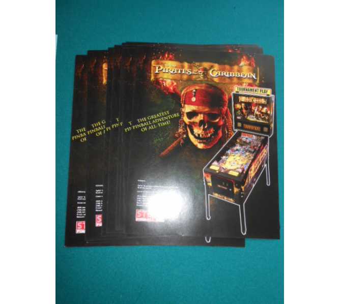 PIRATES OF THE CARIBBEAN Pinball Machine Game Original Sales Promotional Flyer
