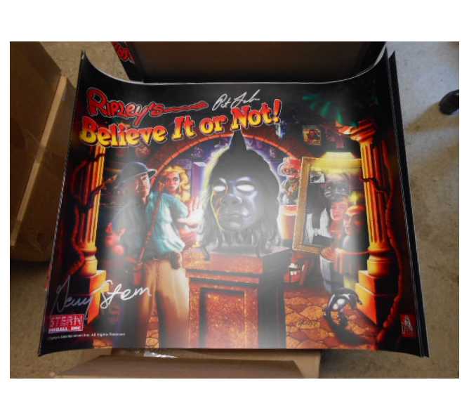 RIPLEYS BELIEVE IT OR NOT Pinball Machine Game Translite Backbox Artwork #248 Signed by Stern & Lawlor