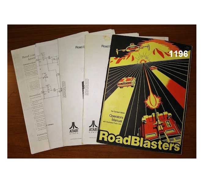 ROAD BLASTERS COCKPIT Arcade Machine Game OPERATORS MANUAL with ILLUSTRATED PARTS LISTS & SCHEMATICS #1196 for sale