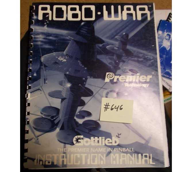 ROBO-WAR Pinball Machine Game Instruction Manual #646 for sale - GOTTLIEB