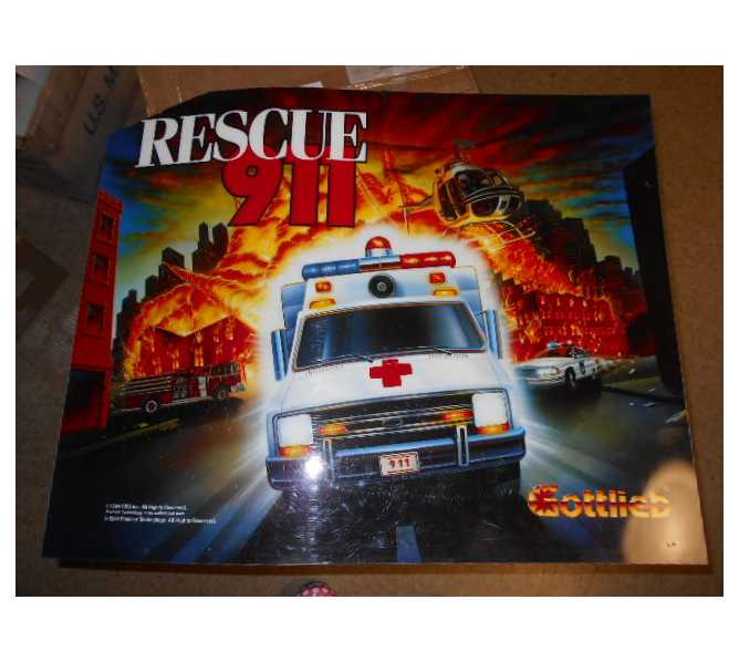 RESCUE 911 Pinball Machine Game Translite Backbox Artwork