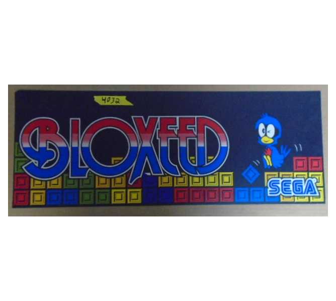 SEGA BLOXEED Arcade Machine Game FLEXIBLE Overhead Header #4032 for sale 