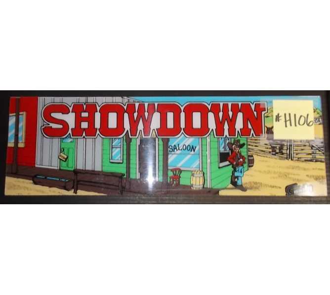 SHOWDOWN SALOON Arcade Machine Game Overhead Marquee Header for sale #H106 by EXIDY 