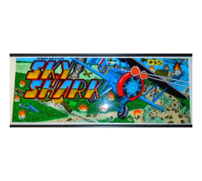 SKY SHARK Arcade Machine Game Overhead Marquee PLEXIGLASS Header for sale #X5  