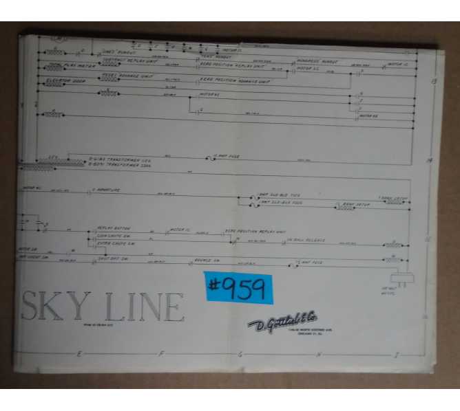 SKYLINE Pinball Machine Game SCHEMATIC #959 for sale  