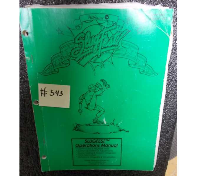 SLUGFEST Pinball Machine Game Operations Manual #545 for sale - WILLIAMS 