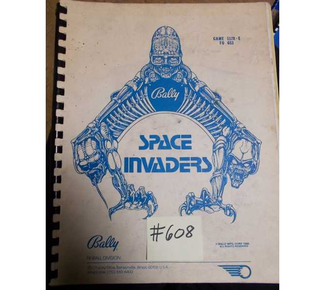 SPACE INVADERS Pinball Machine Game Manual #608 for sale - BALLY