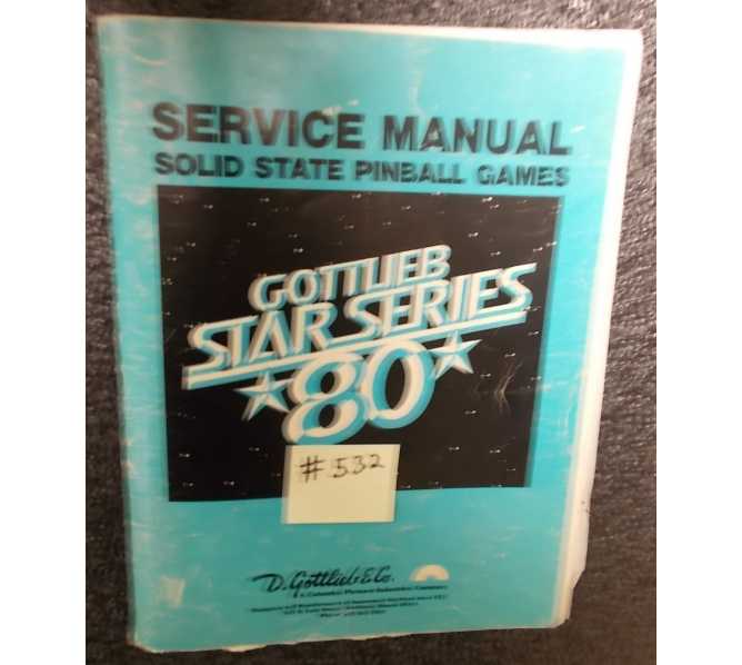 STAR SERIES 80 Pinball Machine Game Service Manual #532 for sale - GOTTLIEB