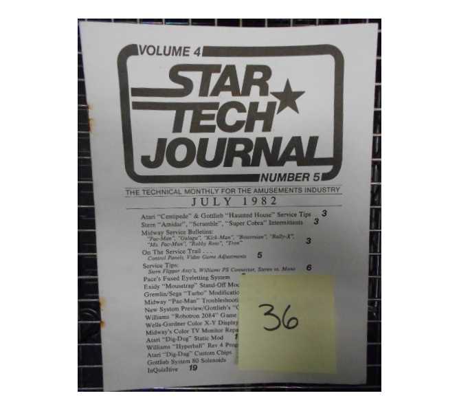 STAR TECH JOURNAL VOLUME 4 NUMBER 5 JULY 1982 Technical Monthly Publication #36 