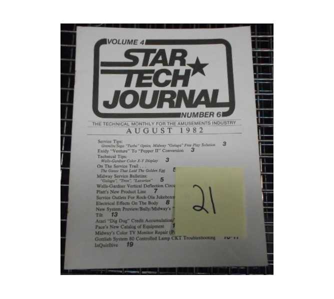 STAR TECH JOURNAL VOLUME 4 NUMBER 6 AUGUST 1982 Technical Monthly Publication #21 