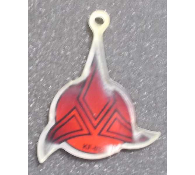 STAR TREK  Klingon Logo Insignia Red Original Pinball Machine Promotional Key Fob Keychain Plastic - Stern  