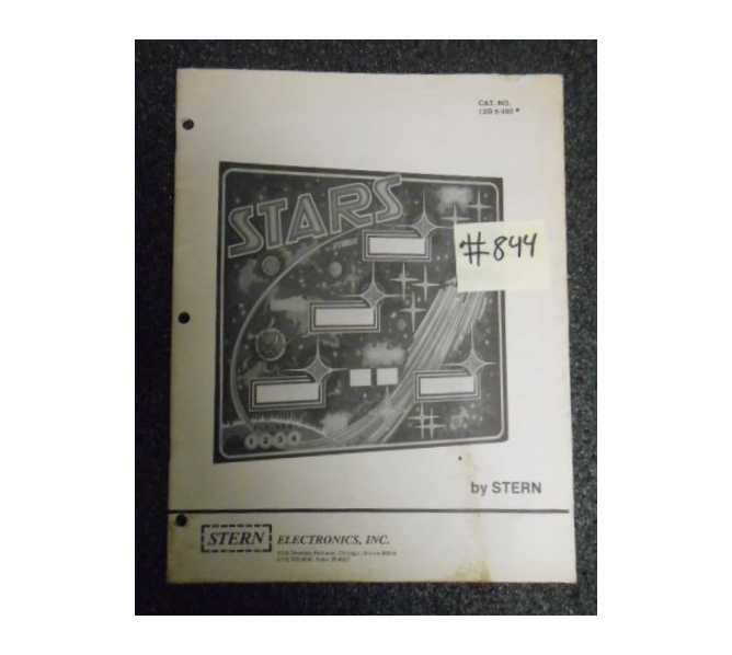 STARS Pinball Machine Game MANUAL #844 for sale 