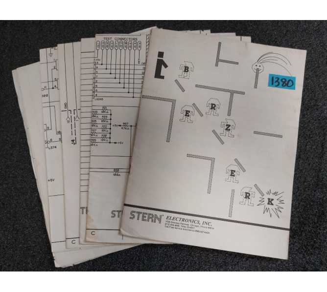 STERN BERZERK Arcade Machine Game Manual & Schematics #1380 for sale