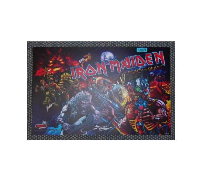 STERN IRON MAIDEN Pinball Machine Game Translite Backbox Artwork #5089 SIGNED for sale 