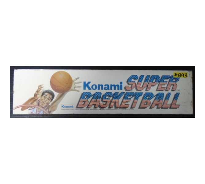 SUPER BASKETBALL Arcade Machine Game Overhead Header PLEXIGLASS for sale #B93 by KONAMI 