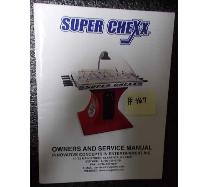 SUPER CHEXX Arcade Machine Game Owner's and Service Manual #467 for sale - ICE