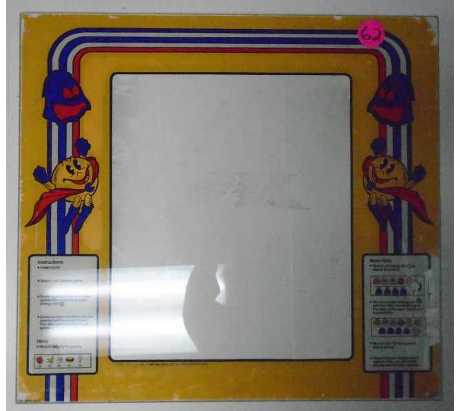 SUPER PAC-MAN Arcade Machine Game Glass Marquee Bezel Artwork Graphic #62 by BALLY for sale