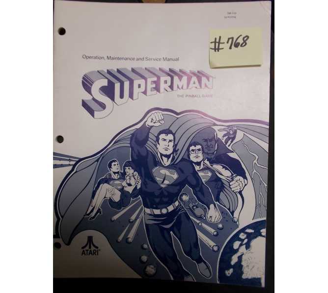 SUPERMAN Arcade Machine Game OPERATION, MAINTENANCE and SERVICE MANUAL #768 for sale  