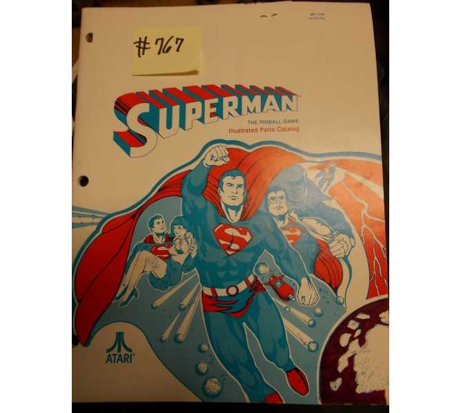 SUPERMAN Arcade Machine Game OPERATION, MAINTENANCE and SERVICE MANUAL, ILLUSTRATED PARTS CATALOG & SCHEMATIC PACKAGE #767 for sale  