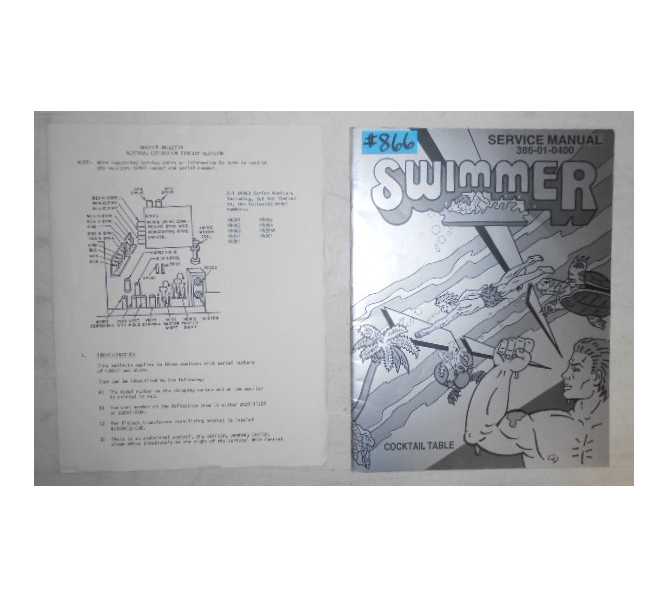 SWIMMER Arcade Machine Game COCKTAIL TABLE SERVICE MANUAL with SCHEMATICS #866 for sale 