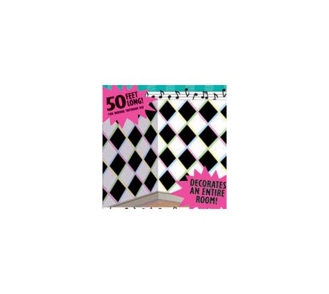 Sock Hop "ROCK & ROLL" Room Roll Party Wall Decoration, Vinyl, 4' x 40' 