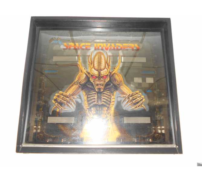 Space Invaders Pinball Machine Game Mirrored Backglass Backbox Artwork - Framed - Bally for sale