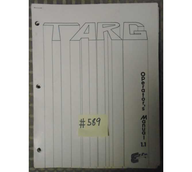 TARG Video Arcade Machine Game Operators Manual #589 for sale - EXIDY