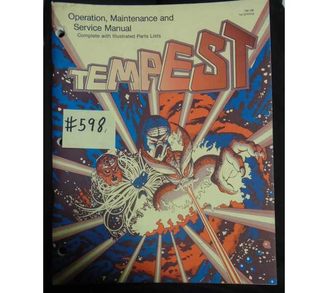 TEMPEST Video Arcade Machine Game Operation, Maintenance and Service Manual #598 for sale - ATARI