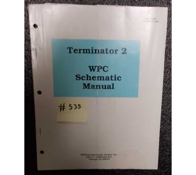 TERMINATOR 2 Pinball Machine Game Operations Manual #535 for sale  