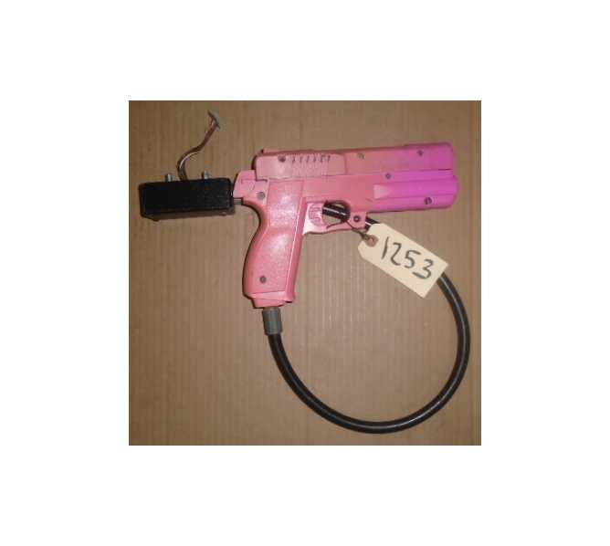 TIME CRISIS 1, II, 3 / POINT BLANK 1 & 2 Arcade Machine Game PINK GUN with HAPP CONTROL CABLE #1253 for sale  