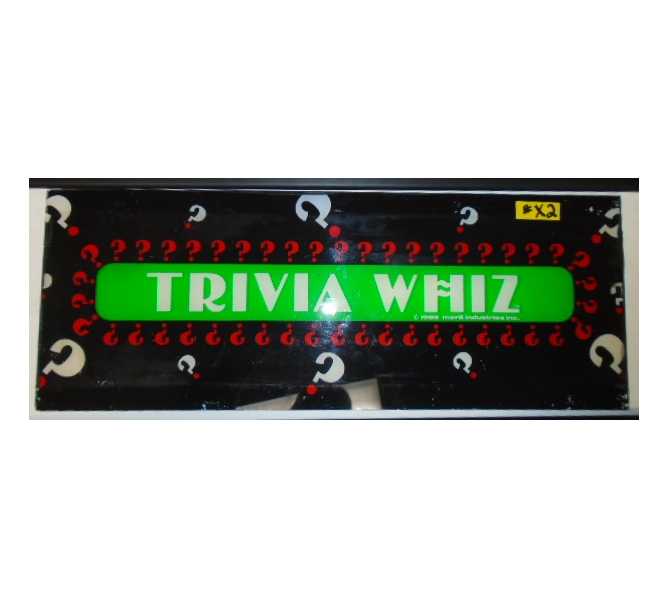 TRIVIA WHIZ Arcade Machine Game Overhead Marquee PLEXIGLASS Header for sale #X2  
