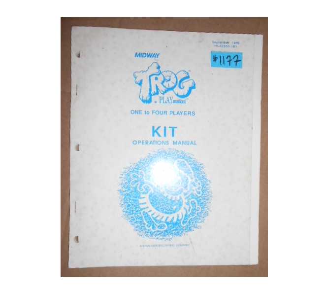 TROG KIT Arcade Machine Game OPERATIONS MANUAL #1177 for sale 