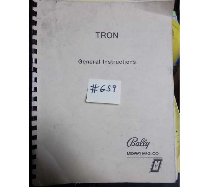 TRON Arcade Machine Game GENERAL INSTRUCTIONS #659 for sale 