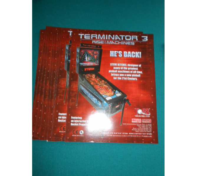 TERMINATOR 3 Pinball Machine Game Original Sales Promotional Flyer