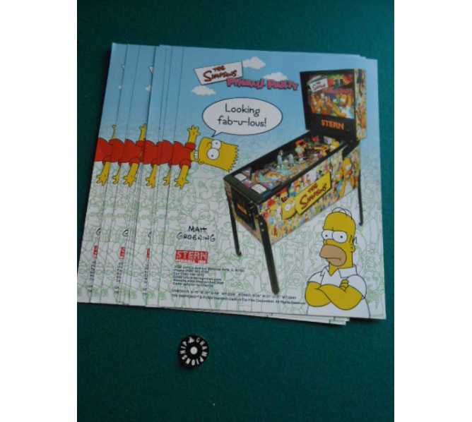 THE SIMPSONS Pinball Machine Game Original Sales Promotional Flyer