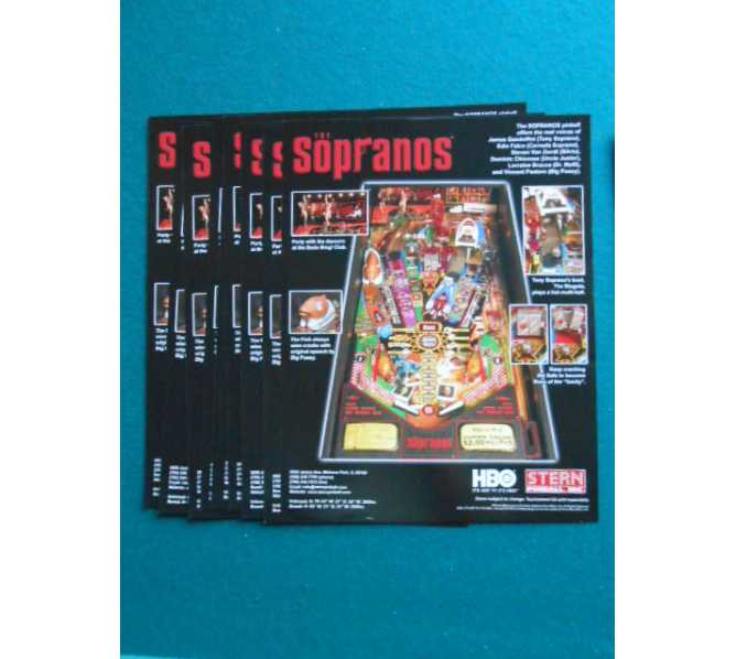 THE SOPRANOS Pinball Machine Game Original Sales Promotional Flyer