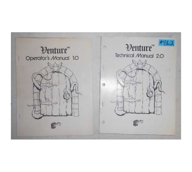 VENTURE Arcade Machine Game OPERATOR'S MANUAL 1.0 & TECHNICAL MANUAL 2.0 with SCHEMATICS #862 for sale 