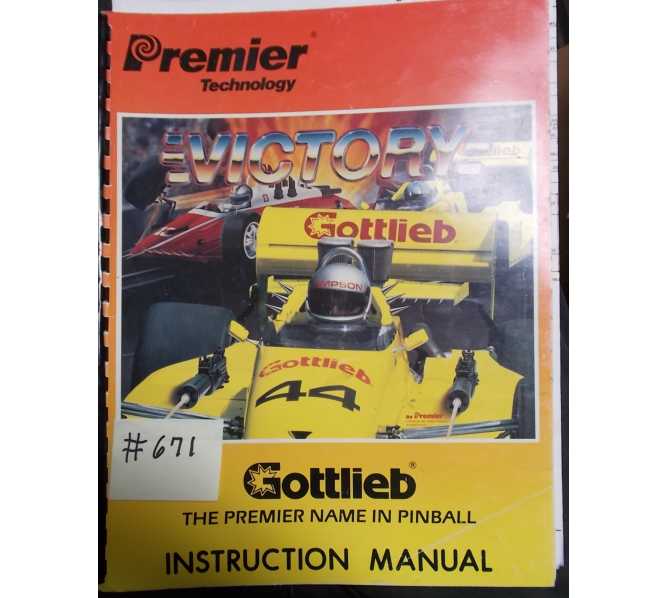 VICTORY Pinball Machine Game Instruction Manual #671 for sale - GOTTLIEB 