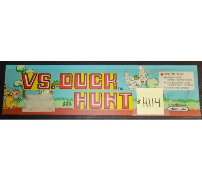 VS. DUCK HUNT Arcade Machine Game Overhead Marquee Header for sale #H114 by NINTENDO 