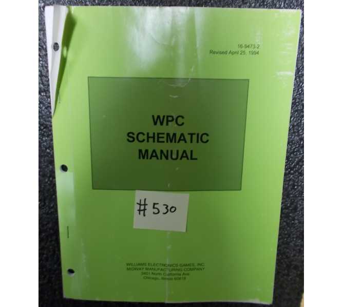 WILLIAMS Pinball Machine Game 1994 WPC SCHEMATIC MANUAL #530 for sale  