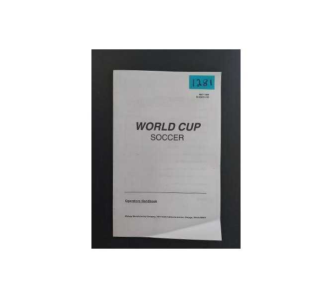 WORLD CUP SOCCER Pinball OPERATORS HANDBOOK #1281 for sale