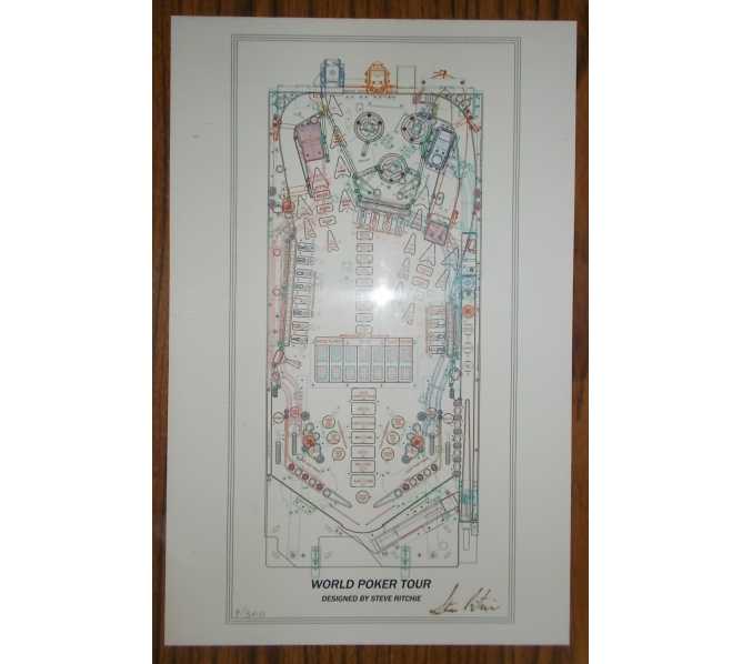 WORLD POKER TOUR Pinball Machine Game Autocad Blueprint Artwork #9/300 Signed by Designer, Steve Ritchie 