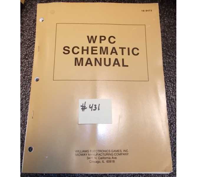 WPC Pinball Machine Game Schematic Manual #431 for sale - WILLIAMS 