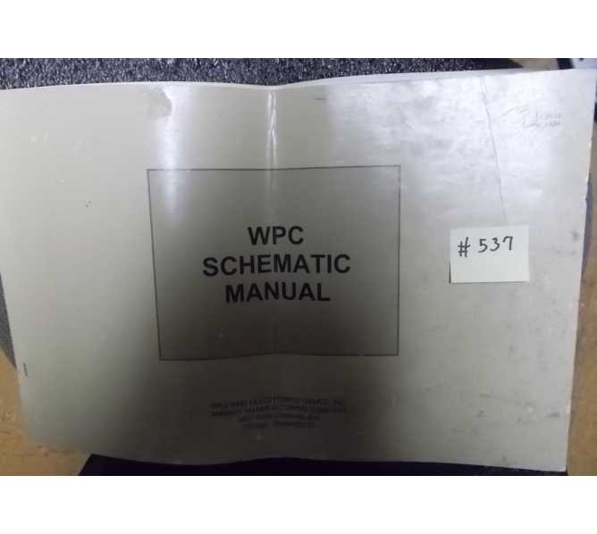 WPC SCHEMATIC Pinball Machine Game Manual #537 for sale  