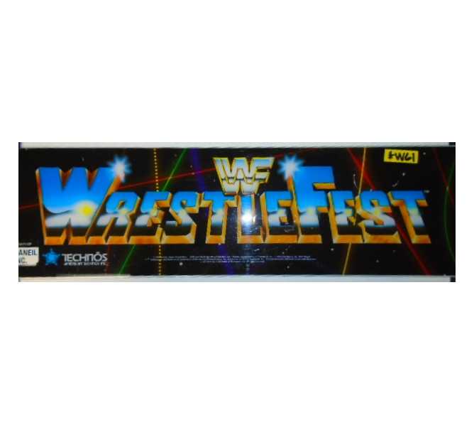 WWF WRESTLEFEST Arcade Machine Game Overhead Header PLEXIGLASS for sale #W61 