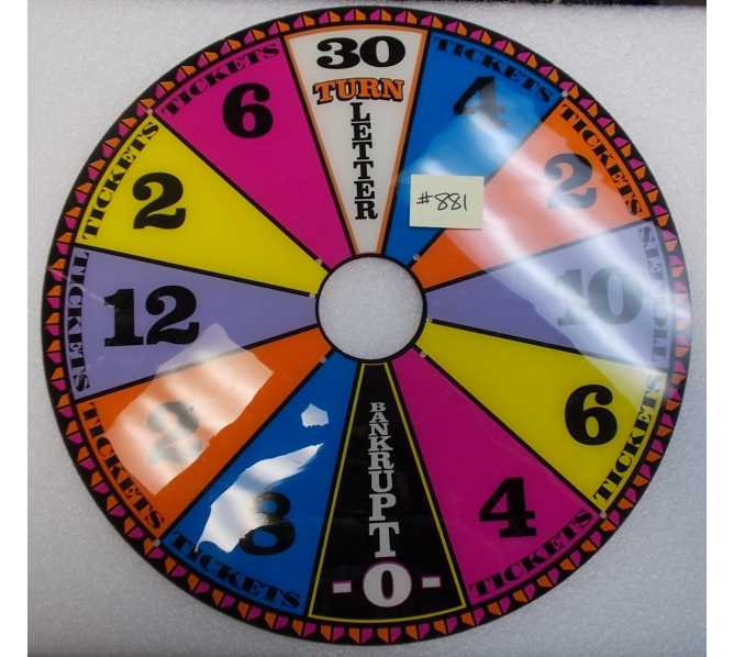 Wheel of Fortune Ticket Redemption Arcade Machine Game Score Wheel Plastic #881