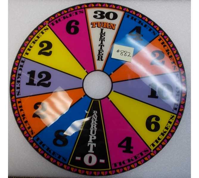 Wheel of Fortune Ticket Redemption Arcade Machine Game Score Wheel Plastic #882
