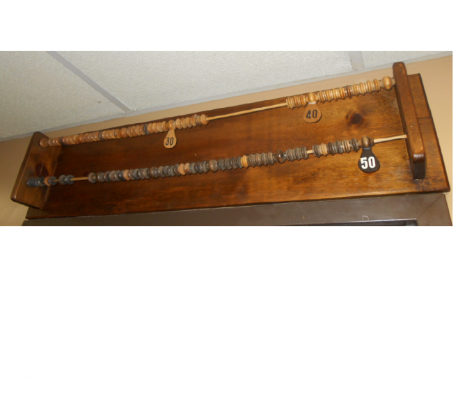 Vintage Large Wooden Abacus style scoring unit scorekeeper for Shuffleboard Foosball for sale 
