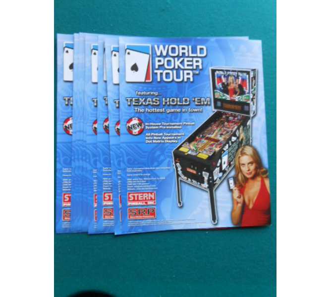 WORLD POKER TOUR Pinball Machine Game Original Sales Promotional Flyer